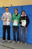 Siegerehrung der Jungen U18: Valentin Wolf (1.), Jonas Döbler (3.) und Jens Fleger (2.) 